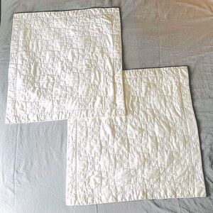 FRETTE Italy pair quilted euro pillow sham luxury cotton sateen